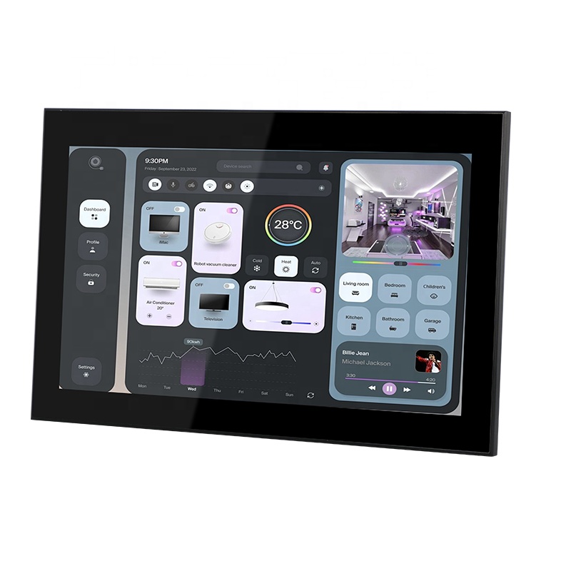 Home Bar Android - 大型14インチAndroid電動スマートドアベル、バー型デザイン、Wi-Fiアプリ制御、家庭およびガレージ用