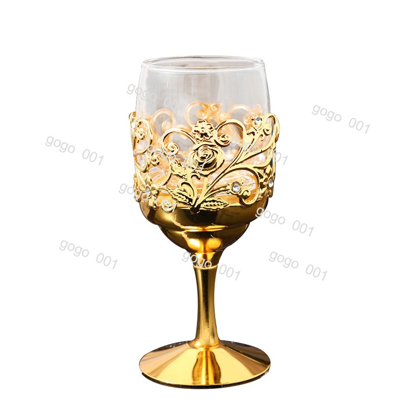 Highball Glass Set - メタル＆ガラス製リカーグラスセット – クリエイティブなショットグラスとスタンド付き、ハイボールギフトボックス入り、ホームバー用