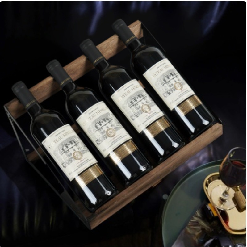 ホームバー木製ワインラック ワインボトルホルダー レトロ中空 - Home Bar Stand のレビューと価格