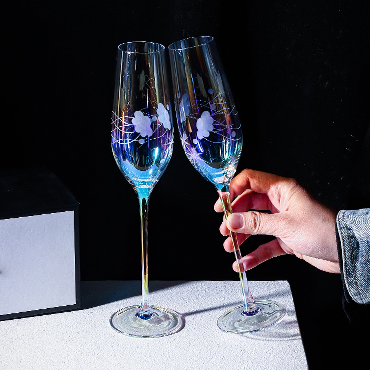 北欧風 カラフル彫刻入り シャンパングラス ギフトセット ク - Highball Glass Set のレビューと価格