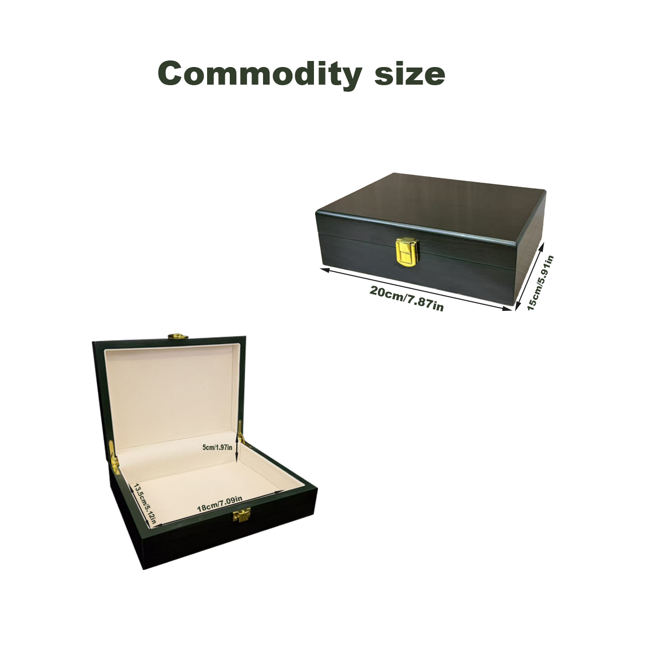 光沢のあるダークグリーンの木製ジュエリーボックス、ゴールドの - Bar Cart Gold のレビューと価格