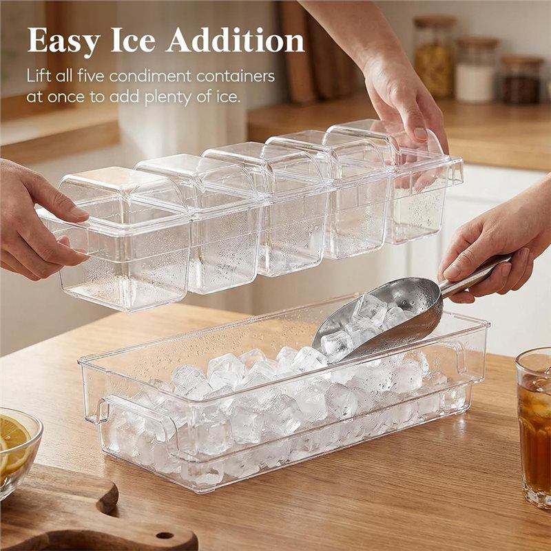 DTA4-バー用品用、透明サービングプラッター、冷蔵調味料容 - Garnish Tray Set のレビューと価格
