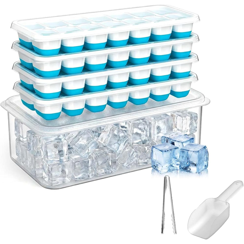 アイスキューブトレイ 収納ビン＆スクープ付き 4パック 48 - Ice Pick Pick のレビューと価格