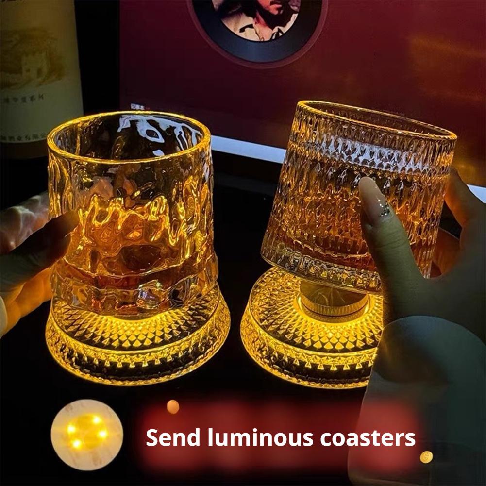 ウイスキーグラス回転式ウイスキーグラス、ガラスベース付き36 - Highball Glass Set のレビューと価格