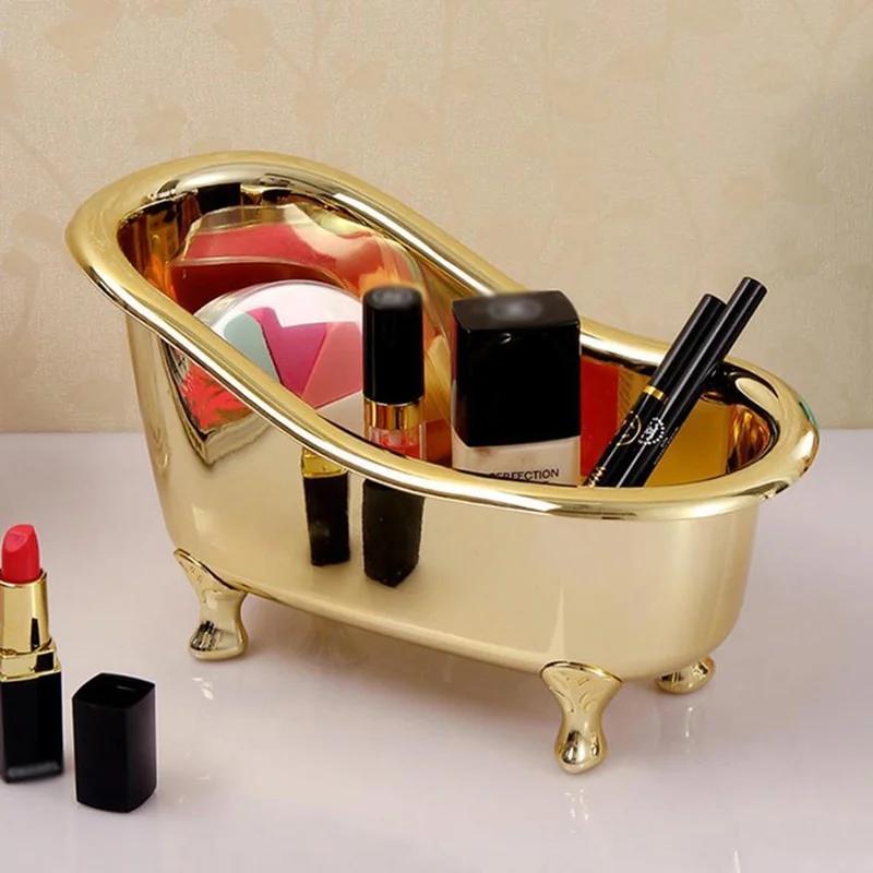 1pc ミニ浴槽石鹸ジュエリー収納ボックスメイクアップオーガ - Bar Cart Gold のレビューと価格